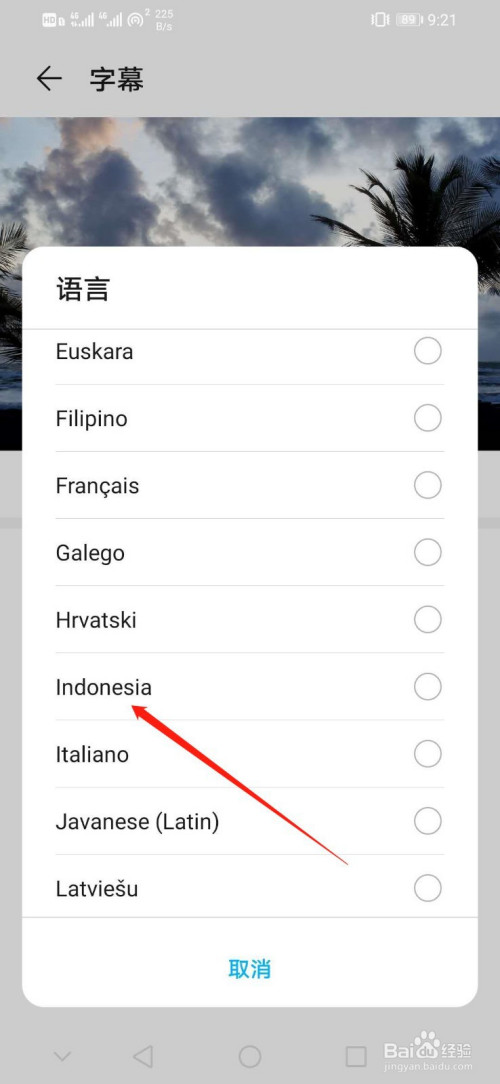 华为手机如何设置字幕语言为Indonesia